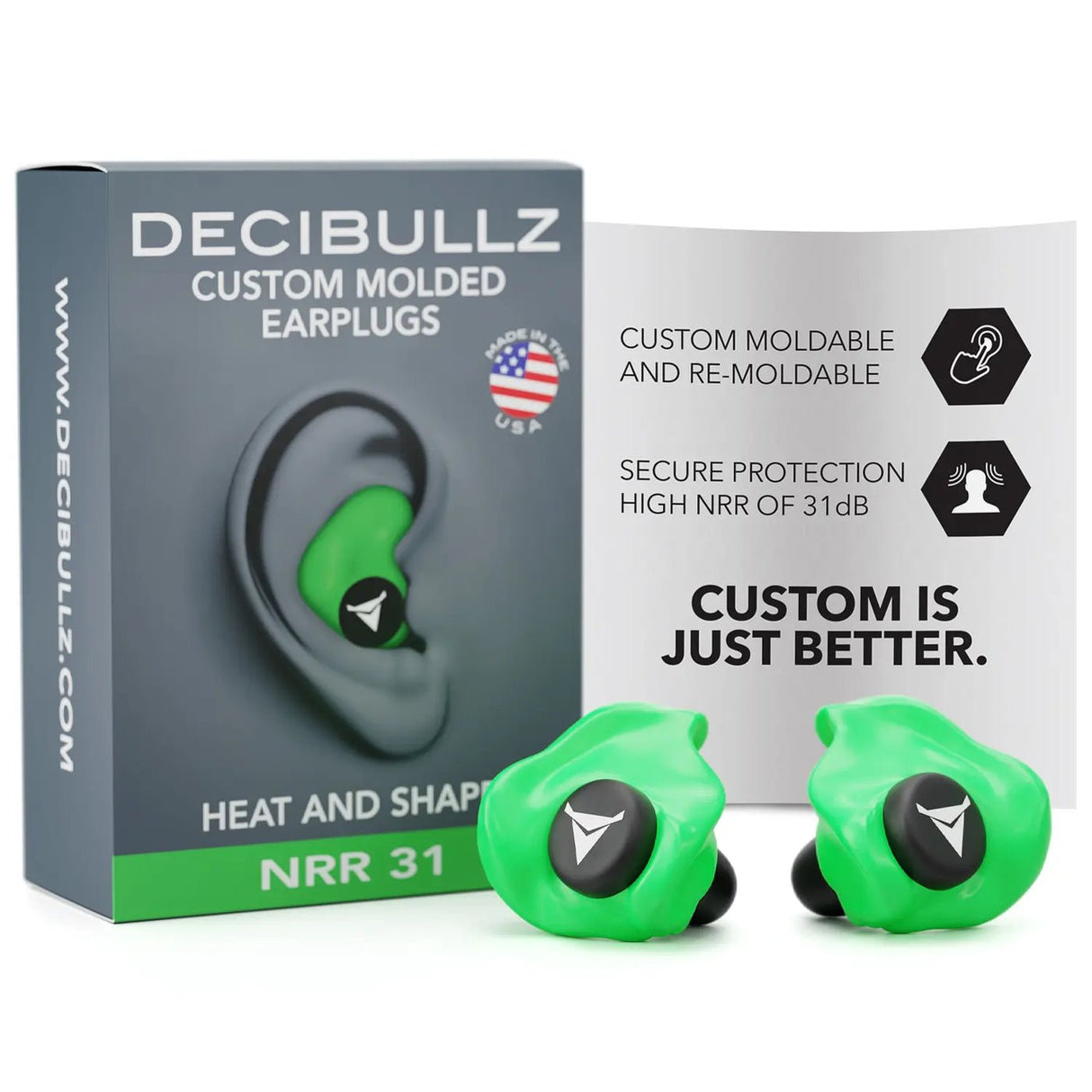 Custom Moldable 31dB Ear Plugs by Decibullz - The Earphone Guy