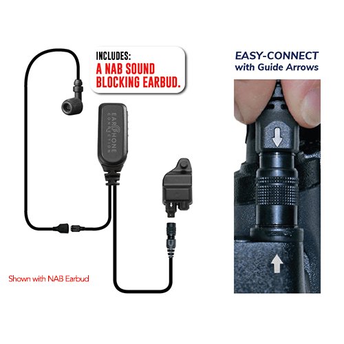 EP1328ECM1 Hawk M1 Tubeless Lapel Microphone for Harris M/A-Com Jaguar/XG75 – Now Available with NAB Option! - The Earphone Guy