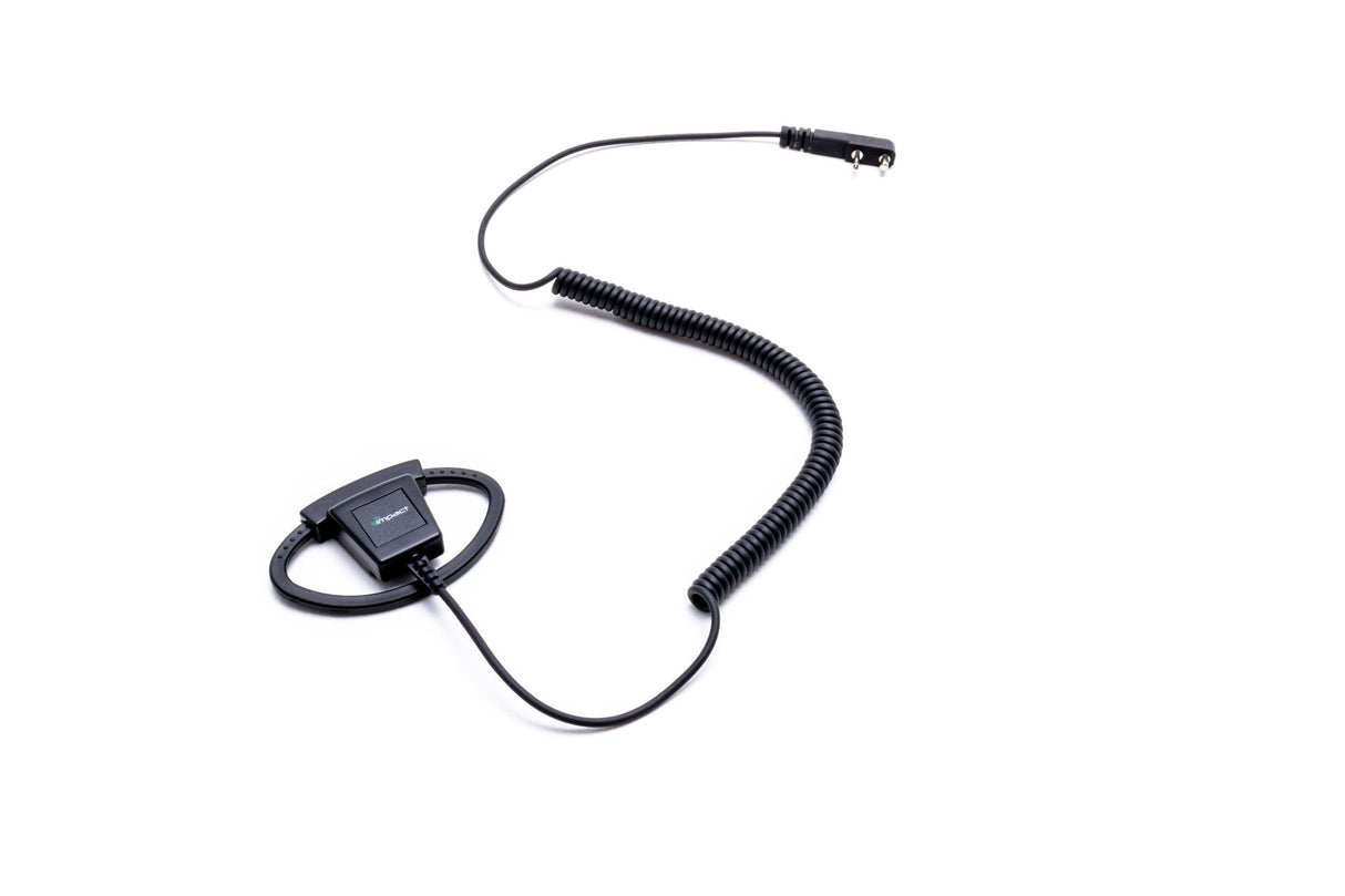 Impact Platinum Series Listen Only 1-Wire Surveillance Kit for Two-Way Radio and Adjustable D-Shaped Ear Hanger