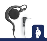 Rabbit Large Speaker Earhook Listen Only Earpiece - Long Cable 3.5mm Threaded - The Earphone Guy