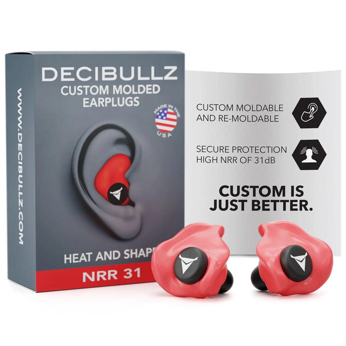 Custom Moldable 31dB Ear Plugs by Decibullz - The Earphone Guy