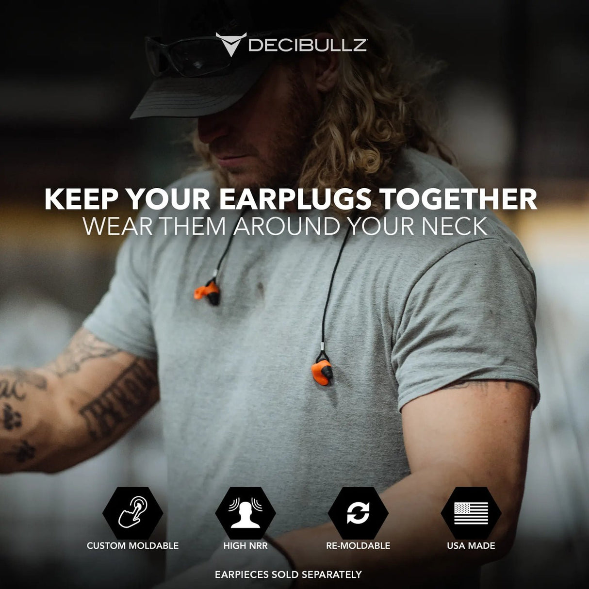 Decibullz Custom Molded Earplug Lanyard - The Earphone Guy