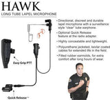 EP1310QR Hawk Lapel Microphone w/Quick Release fits Icom Multi-pin - The Earphone Guy