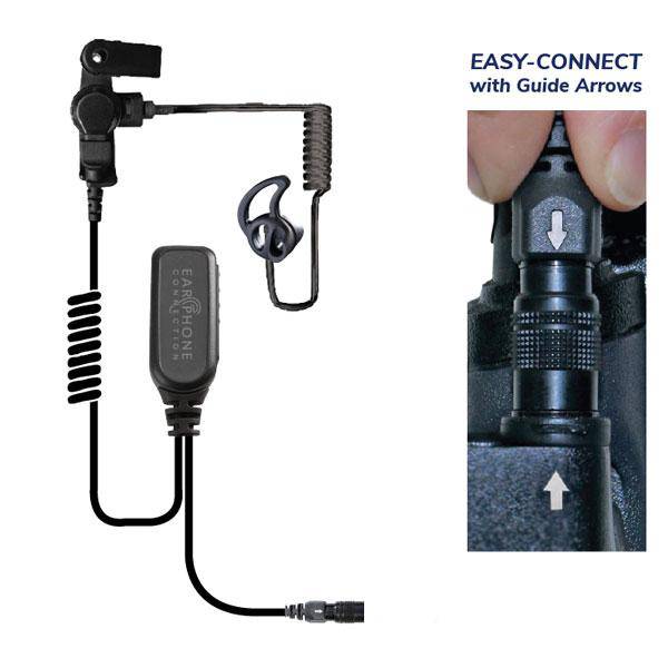 EP1323ECBT, Hawk Black Diamond Tactical Lapel Microphone, w/Easy-Connect fits Motorola XTS/Jedi - The Earphone Guy