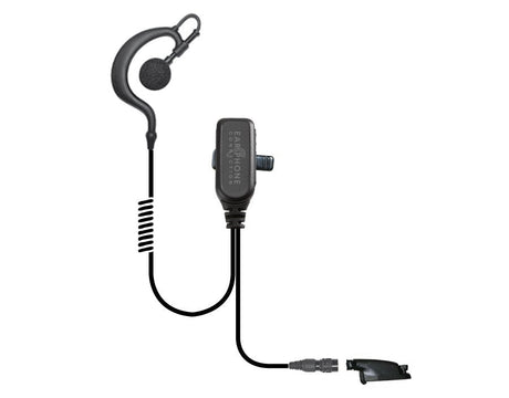 EP334EC Falcon Easy-Connect Traditional Earhook Lapel Microphone with PTT button and "Easy-Connect" Adapter - The Earphone Guy