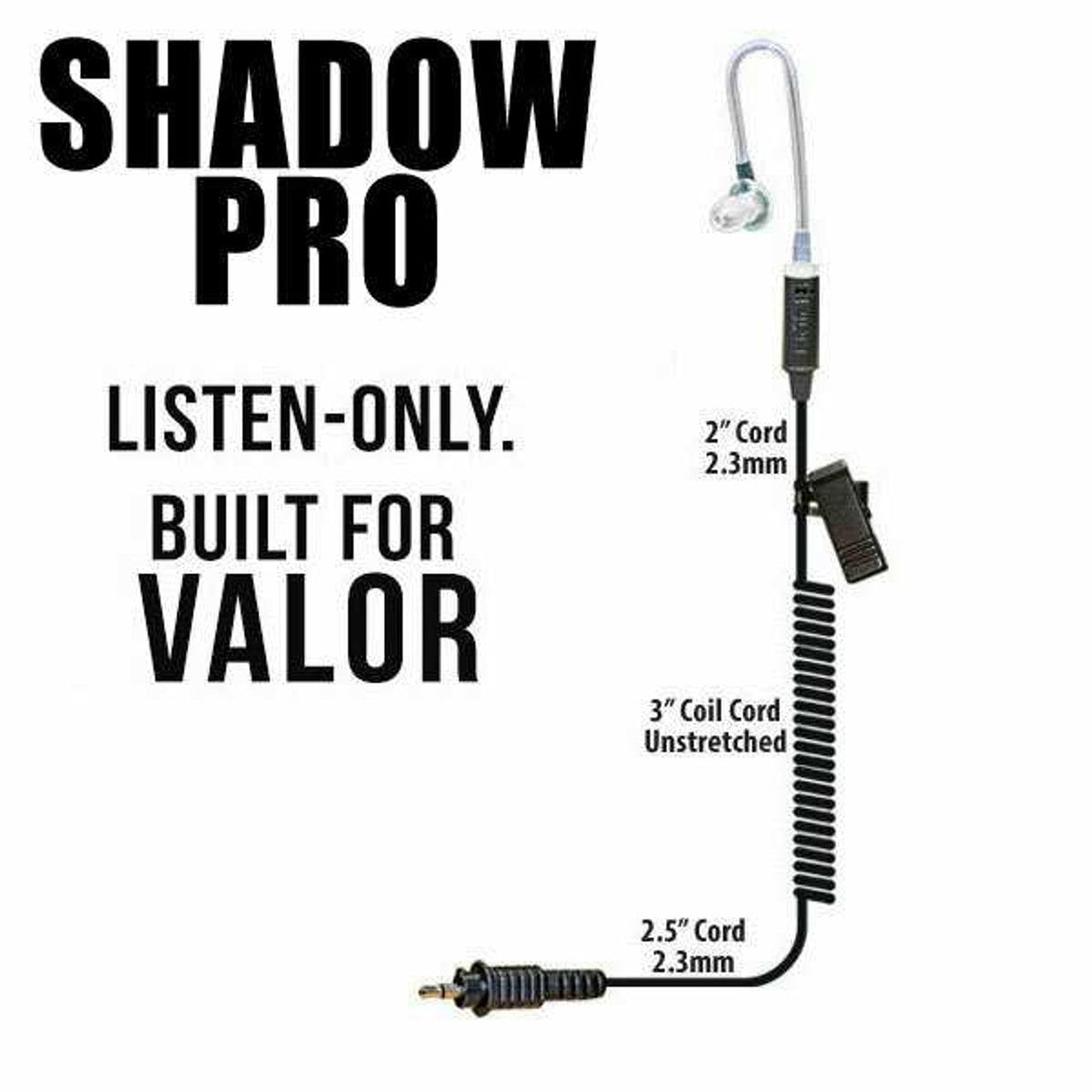 Klein Shadow-Pro Listen Only Earpiece 3.5mm - The Earphone Guy