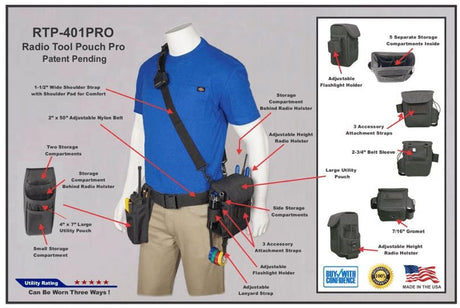 RTP-401P Two-Way Radio Tool Pouch Pro - The Earphone Guy