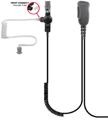 SPM-1303, Mirage, Lapel Microphone Kit, Black, Fits Motorola - The Earphone Guy